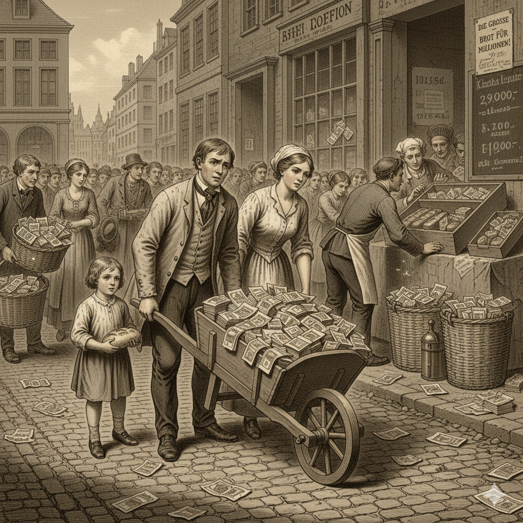 독일의 초인플레이션: 빵 한 덩이를 사기 위해 수레로 돈을 실어 나른 사연 1