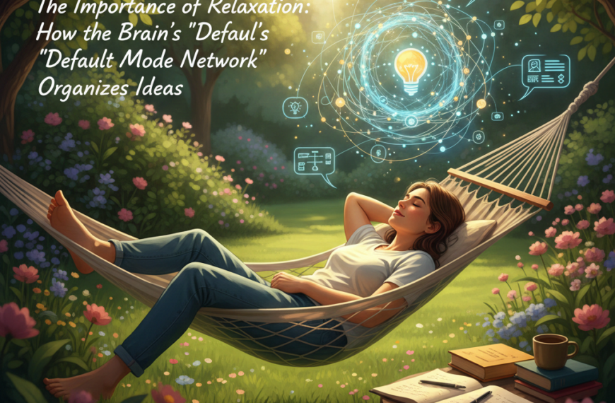 가이드: 뇌의 '디폴트 모드 네트워크'가 활성화되어 아이디어가 정리되는 이완 상태의 중요성 서술. 3