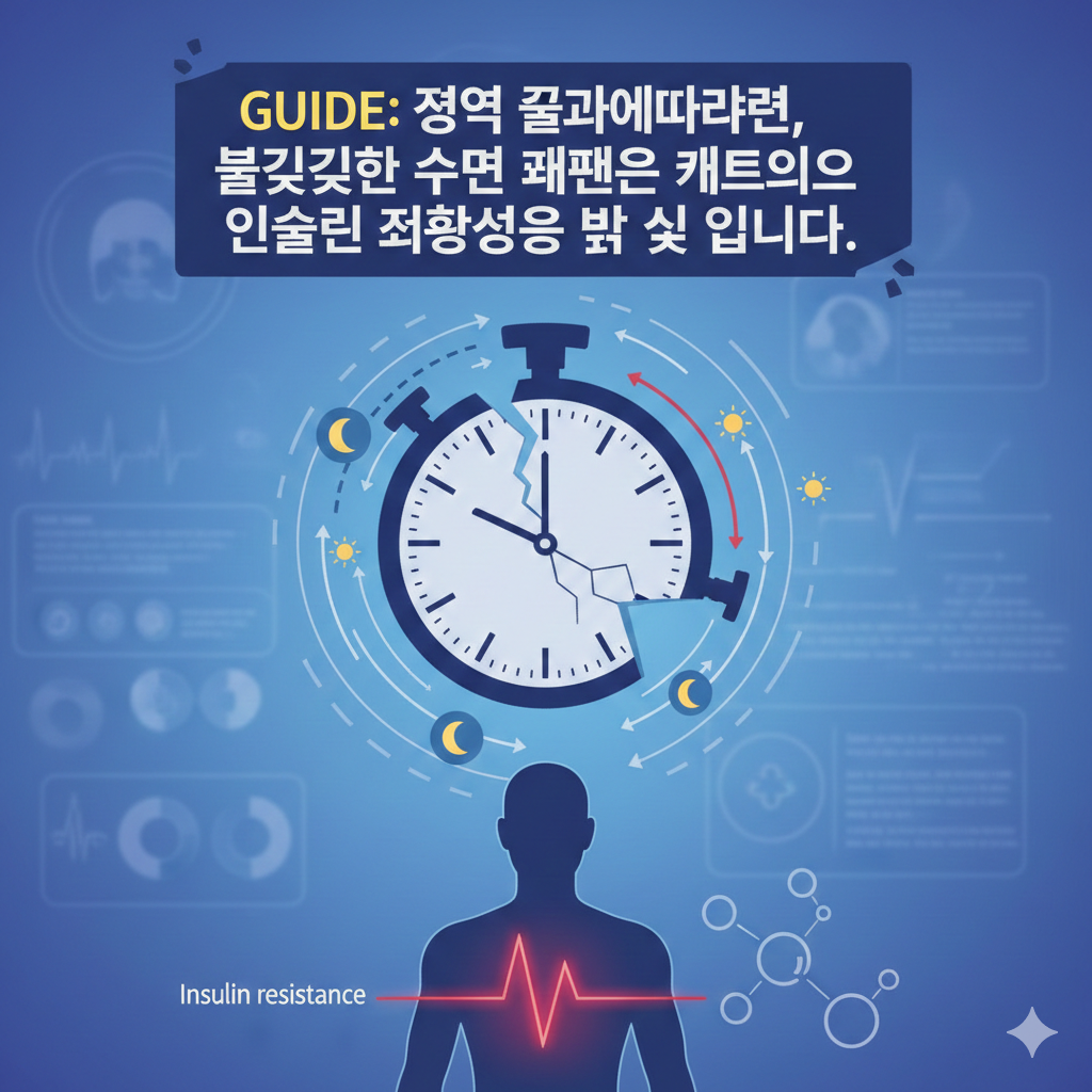 가이드: 불규칙한 수면 패턴이 생체 리듬을 깨뜨려 인슐린 저항성까지 높일 수 있다는 연구 결과 인용. 2