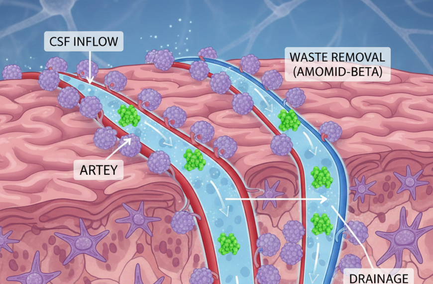 가이드: 글림파틱 시스템(Glymphatic system)이 뇌의 노폐물(아밀로이드 베타)을 씻어내는 과정을 상세히 기술. 3
