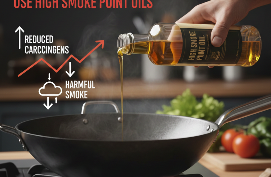 발연점이 높은 기름을 사용해야 조리 시 발암 물질 발생을 줄일 수 있다는 점 강조. 3