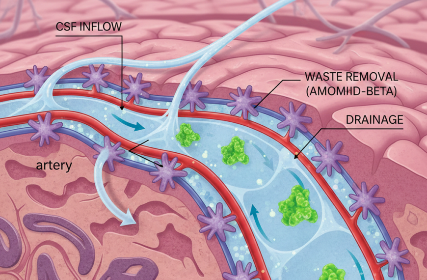 가이드: 글림파틱 시스템(Glymphatic system)이 뇌의 노폐물(아밀로이드 베타)을 씻어내는 과정을 상세히 기술. 4