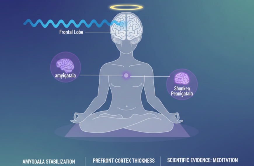 가이드: 명상이 편도체를 안정시키고 전두엽 두께를 유지해 스트레스 조절력을 높이는 과학적 근거 제시. 5